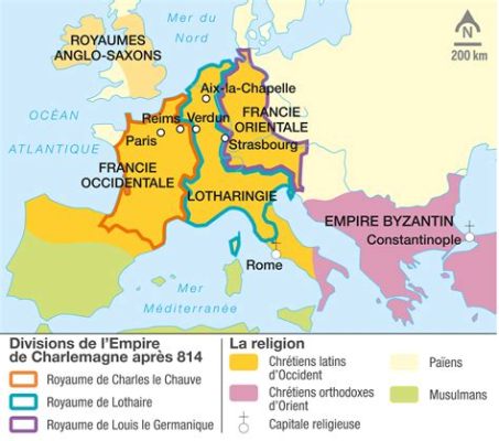 Le Traité de Verdun: Division du Royaume Carolingien et Naissance des Royaumes Européens